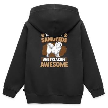Samojede sind fantastisch Samojedenspitz - Kinder Premium Organic Zip Hoodie - Schwarz - Hinten - AI Model Kid Male (0cm)
