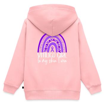 Vitiligo World Vitiligo Day - Kinder Premium Organic Zip Hoodie - Rosa - Hinten - AI Model Kid Female (0cm)