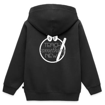teach something new - Lehre etwas neues - Kinder Premium Organic Zip Hoodie - Schwarz - Hinten - AI Model Kid Male (0cm)