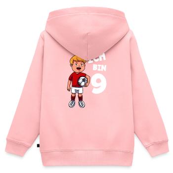 Ich bin 9 Jahre Fußball 9. Geburtstag - Kinder Premium Organic Zip Hoodie - Rosa - Hinten - AI Model Kid Female (0cm)