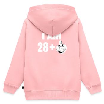 29 Geburtstag - Kinder Premium Organic Zip Hoodie - Rosa - Hinten - AI Model Kid Female (0cm)