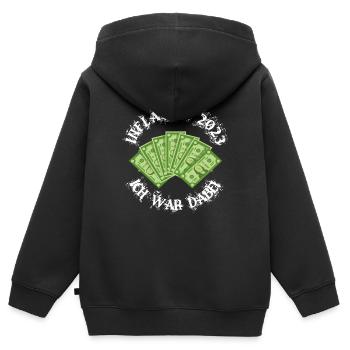 Inflation 2023 Ich war dabei Outfit - Kinder Premium Organic Zip Hoodie - Schwarz - Hinten - AI Model Kid Male (0cm)