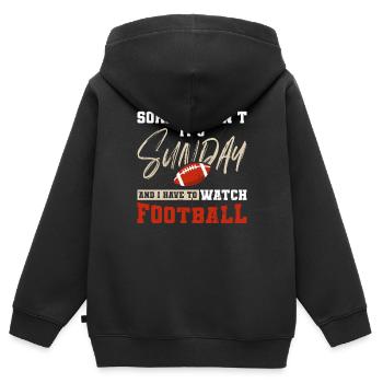 Fan de joueur de football américain du dimanche Fooball - Sweat Premium à capuche zippé enfant bio - noir - Dos - AI Model Kid Male (0cm)