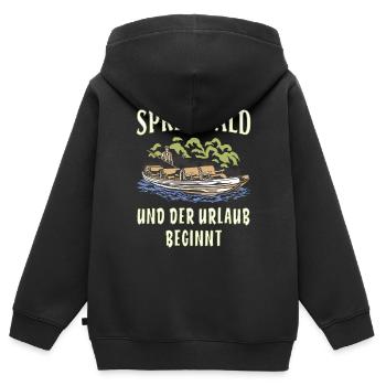 SPREEWALD UND DER URLAUB BEGINNT - Kinder Premium Organic Zip Hoodie - Schwarz - Hinten - AI Model Kid Male (0cm)
