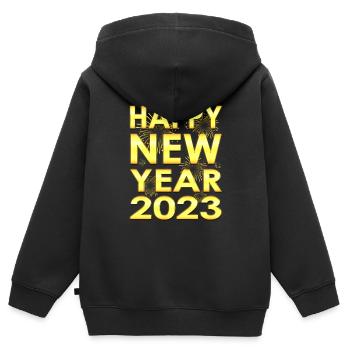 New Years Eve Party - 2023 New Years Day - Kids Premium Organic Zip-up Hoodie - black - Back - AI Model Kid Male (0cm)