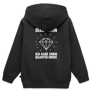 Pferd Reitsport Reiten Pferdesport Quarter Horse - Kinder Premium Organic Zip Hoodie - Schwarz - Hinten - AI Model Kid Male (0cm)