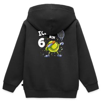 Ich bin 6 Jahre Tennis 6. Geburtstag - Kinder Premium Organic Zip Hoodie - Schwarz - Hinten - AI Model Kid Male (0cm)
