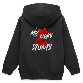 Skater Skateboard Cool Kickflip I Do My Own Stunts - Kids Premium Organic Zip-up Hoodie - black - Back - AI Model Kid Male (0cm)