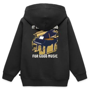 IT TAKES A PIANO - Kids Premium Organic Zip-up Hoodie - black - Back - AI Model Kid Male (0cm)