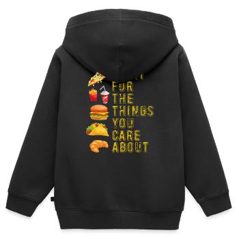 Battez-vous pour les choses qui vous tiennent à cœur - Sweat Premium à capuche zippé enfant bio - noir - Dos - AI Model Kid Male (0cm)