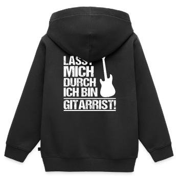 Lasst mich durch, ich bin Gitarrist! - Kinder Premium Organic Zip Hoodie - Schwarz - Hinten - AI Model Kid Male (0cm)