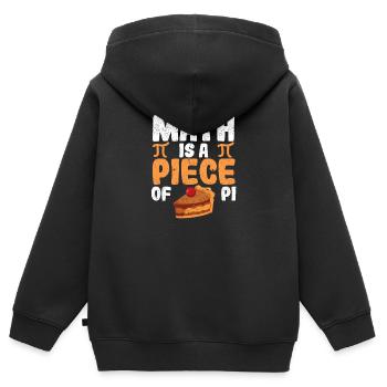 Mathe ist ein Stück Kuchen Lustiger Pi-Tag Mathe - Kinder Premium Organic Zip Hoodie - Schwarz - Hinten - AI Model Kid Male (0cm)