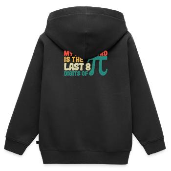 Mein Passwort sind die letzten 8 Ziffern von Pi - Kinder Premium Organic Zip Hoodie - Schwarz - Hinten - AI Model Kid Male (0cm)