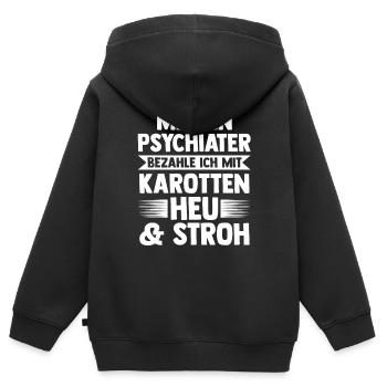 Reiten Reiter Pferd Pferde - Kinder Premium Organic Zip Hoodie - Schwarz - Hinten - AI Model Kid Male (0cm)