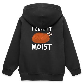 Ich mag es feucht - Kinder Premium Organic Zip Hoodie - Schwarz - Hinten - AI Model Kid Male (0cm)