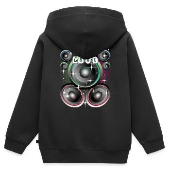 LAUTSPRECHER IT'S NOT LOUD - Kinder Premium Organic Zip Hoodie - Schwarz - Hinten - AI Model Kid Male (0cm)