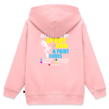 Tout ce dont j’ai besoin, c’est de mon pistolet de pulvérisation et de mes codes de peinture Carrosserie - Sweat Premium à capuche zippé enfant bio - rose - Dos - AI Model Kid Female (0cm)