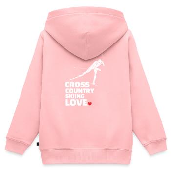 I love Cross Country Skiing Stylish Cross - Kids Premium Organic Zip-up Hoodie - rose - Back - AI Model Kid Female (0cm)
