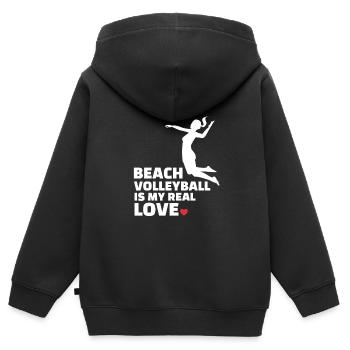 Ich Liebe Strandvolleyball Stylish Beach - Kinder Premium Organic Zip Hoodie - Schwarz - Hinten - AI Model Kid Male (0cm)
