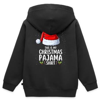 Pyjama de Noël Pyjama Chemise de nuit - Sweat Premium à capuche zippé enfant bio - noir - Dos - AI Model Kid Male (0cm)