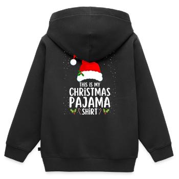 Pyjama de Noël Pyjama Chemise de nuit - Sweat Premium à capuche zippé enfant bio - noir - Dos - AI Model Kid Male (0cm)