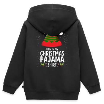 Pyjama de Noël Pyjama Chemise de nuit - Sweat Premium à capuche zippé enfant bio - noir - Dos - AI Model Kid Male (0cm)