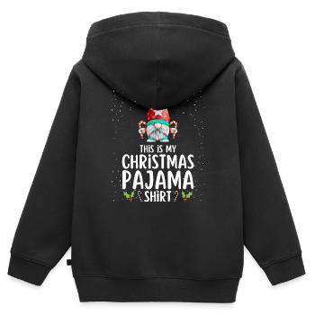 Pyjama de Noël Pyjama Chemise de nuit - Sweat Premium à capuche zippé enfant bio - noir - Dos - AI Model Kid Male (0cm)