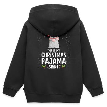 Pyjama de Noël Pyjama Chemise de nuit - Sweat Premium à capuche zippé enfant bio - noir - Dos - AI Model Kid Male (0cm)