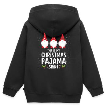 Pyjama de Noël Pyjama Chemise de nuit - Sweat Premium à capuche zippé enfant bio - noir - Dos - AI Model Kid Male (0cm)