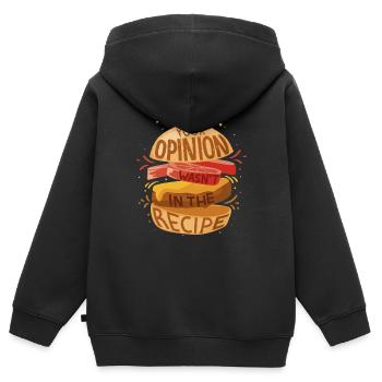 Ihre Meinung war nicht im Rezept Ihre Meinung war - Kinder Premium Organic Zip Hoodie - Schwarz - Hinten - AI Model Kid Male (0cm)