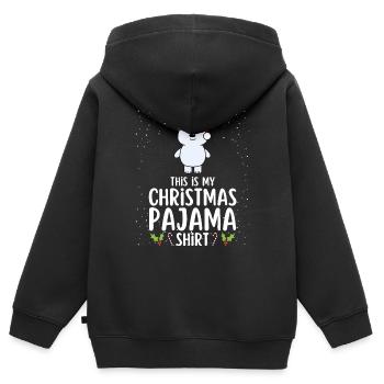 Pyjama de Noël Pyjama Chemise de nuit - Sweat Premium à capuche zippé enfant bio - noir - Dos - AI Model Kid Male (0cm)