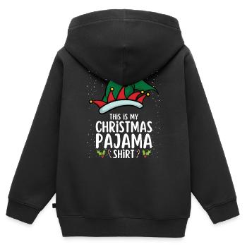Pyjama de Noël Pyjama Chemise de nuit - Sweat Premium à capuche zippé enfant bio - noir - Dos - AI Model Kid Male (0cm)