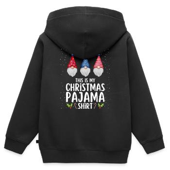 Pyjama de Noël Pyjama Chemise de nuit - Sweat Premium à capuche zippé enfant bio - noir - Dos - AI Model Kid Male (0cm)
