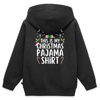 Pyjama de Noël Pyjama Chemise de nuit - Sweat Premium à capuche zippé enfant bio - noir - Dos - AI Model Kid Male (0cm)