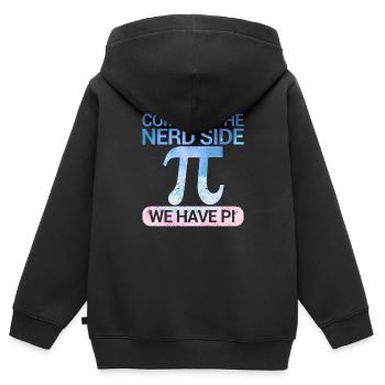 Komm auf die Nerd-Seite Wir haben Pi Day Math Nerd - Kinder Premium Organic Zip Hoodie - Schwarz - Hinten - AI Model Kid Male (0cm)