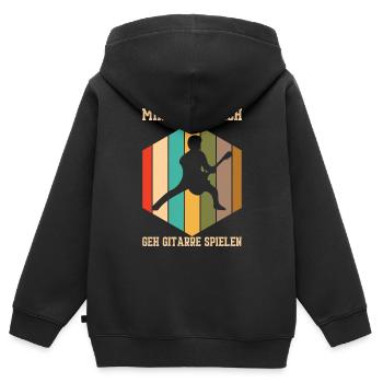 Mir reichts, ich geh Gitarre spielen - Kinder Premium Organic Zip Hoodie - Schwarz - Hinten - AI Model Kid Male (0cm)