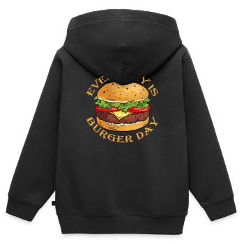 Every Day is Burger Day - Kinder Premium Organic Zip Hoodie - Schwarz - Hinten - AI Model Kid Male (0cm)