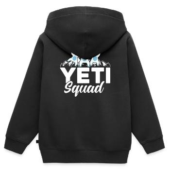 Escouade Yeti - Sweat Premium à capuche zippé enfant bio - noir - Dos - AI Model Kid Male (0cm)