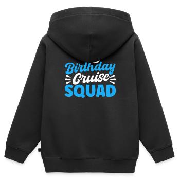 Anniversaire Croisière Squad - Sweat Premium à capuche zippé enfant bio - noir - Dos - AI Model Kid Male (0cm)