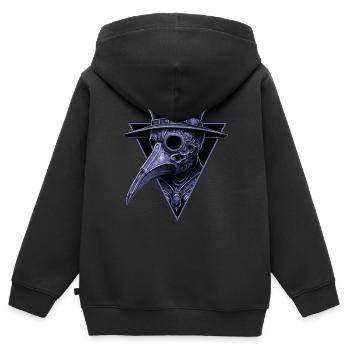 Peste ornée Docteur Sculpture complexe - Sweat Premium à capuche zippé enfant bio - noir - Dos - AI Model Kid Male (0cm)
