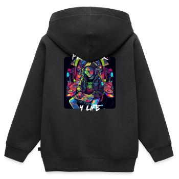 Progamer 4 Life 1 - Kinder Premium Organic Zip Hoodie - Schwarz - Hinten - AI Model Kid Male (0cm)