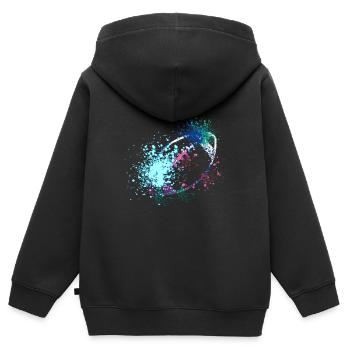 American Football splash - Kinder Premium Organic Zip Hoodie - Schwarz - Hinten - AI Model Kid Male (0cm)