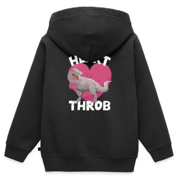 Heartthrob Valentinstag Cool Dinosaurier T-Rex - Kinder Premium Organic Zip Hoodie - Schwarz - Hinten - AI Model Kid Male (0cm)