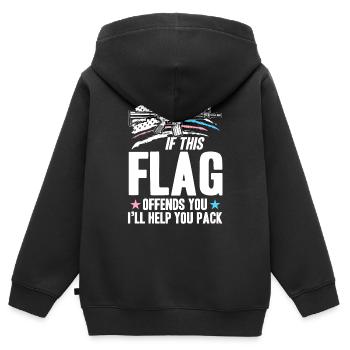Transgender If This Flag Offende You Ill Help - Kids Premium Organic Zip-up Hoodie - black - Back - AI Model Kid Male (0cm)