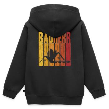 Bauherren - Kinder Premium Organic Zip Hoodie - Schwarz - Hinten - AI Model Kid Male (0cm)