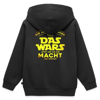 Das Wars Jetzt Hat sie die Macht - Kinder Premium Organic Zip Hoodie - Schwarz - Hinten - AI Model Kid Male (0cm)