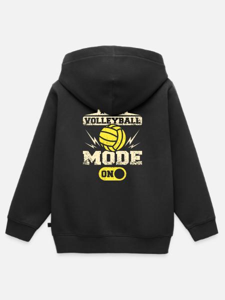 Volleyball mode on - Kinder Premium Organic Zip Hoodie - Schwarz