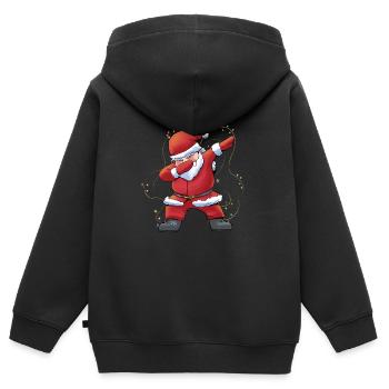 Dabbing Santa Santa Elf Noël - Sweat Premium à capuche zippé enfant bio - noir - Dos - AI Model Kid Male (0cm)