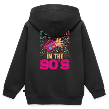 90s 90s 90s Party - Kids Premium Organic Zip-up Hoodie - black - Back - AI Model Kid Male (0cm)