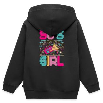 90s 90s 90s Party - Kids Premium Organic Zip-up Hoodie - black - Back - AI Model Kid Male (0cm)